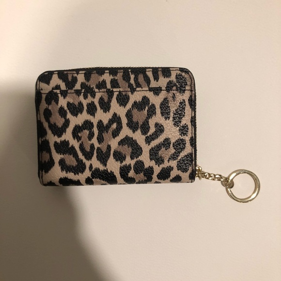 Kate Spade Key Chain Dani Zip Coin Purse Leopard - Picture 2 of 4